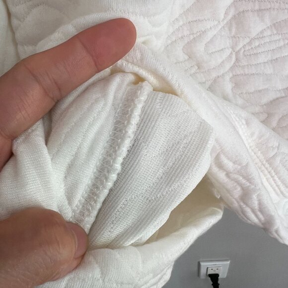 Workshop Republic Womens Plus Sz 2X Quilted Funnel Neck Pullover Sweater White - Picture 6 of 12